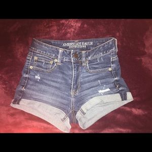 Jean shorts with rips